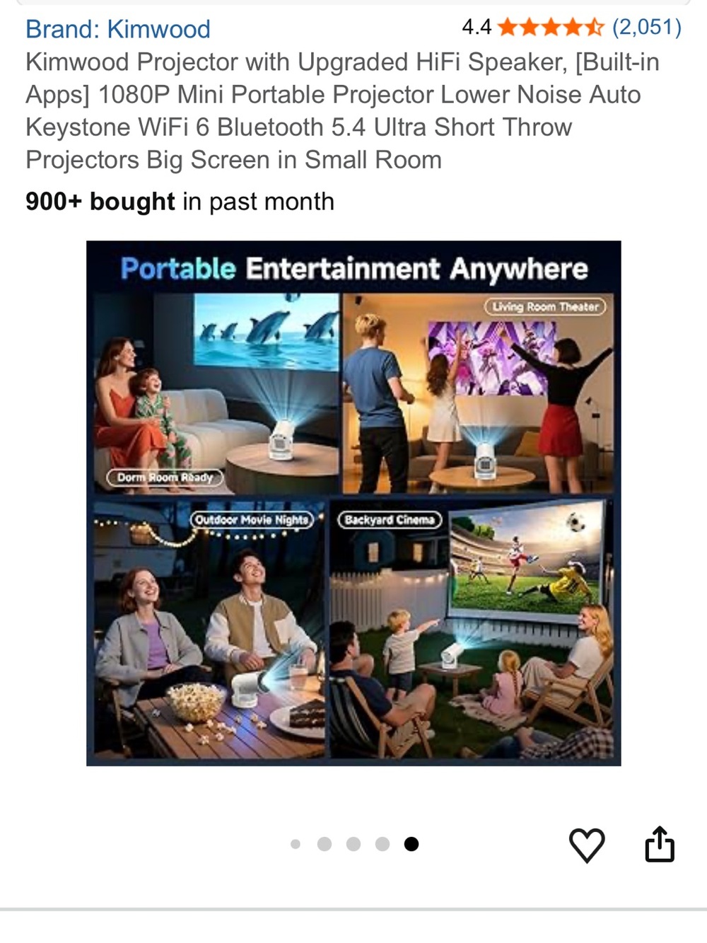 Kimwood Portable Mini Projector in White - Picture 9 of 9